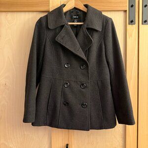 Style & Co Petite Charcoal Double Breasted Pea Coat - S-Petite